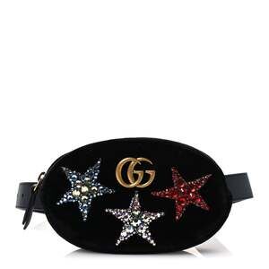 Gucci Velvet Matelasse Crystal Star Gg #242457G65B